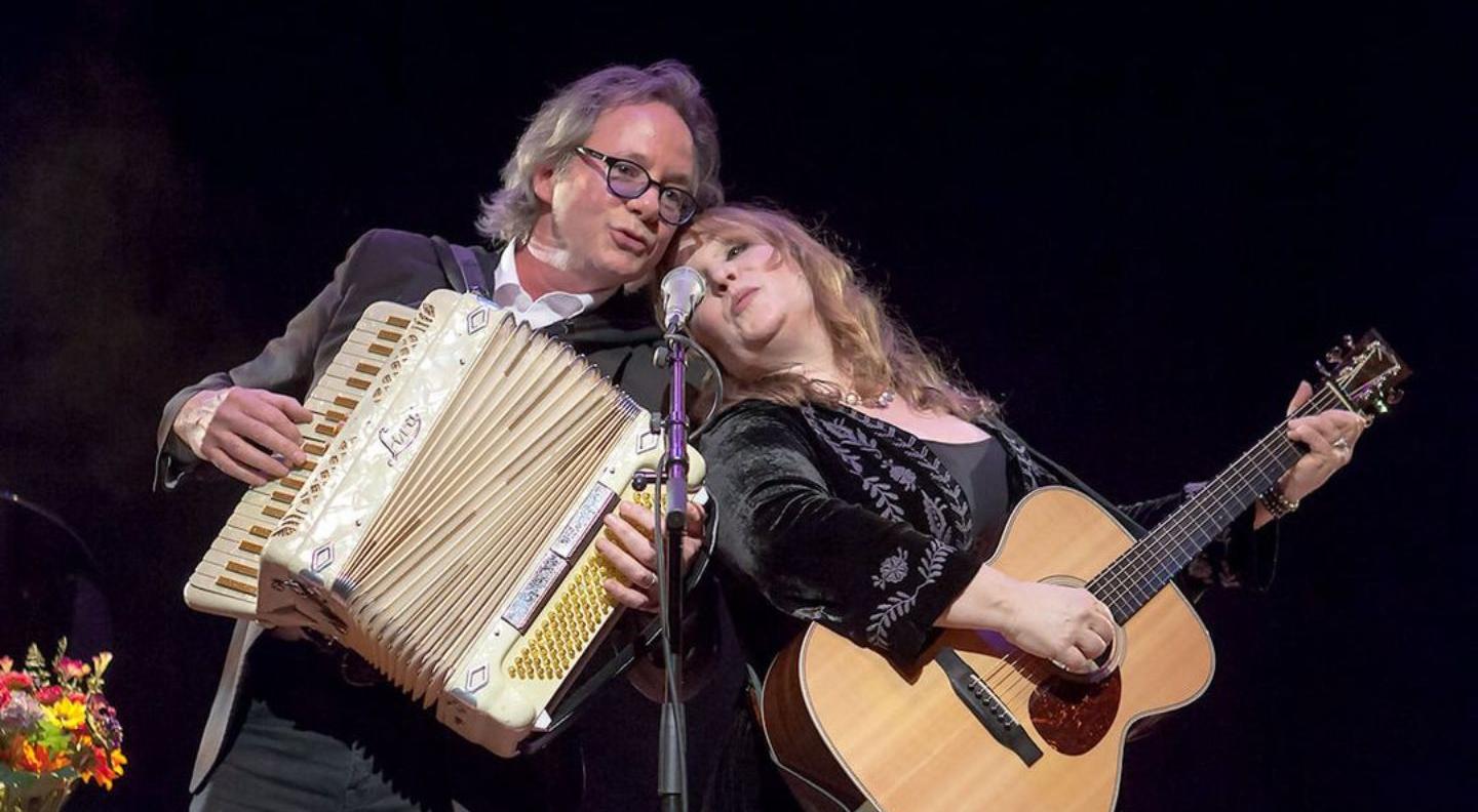 an image of Gretchen and Barry on stage together