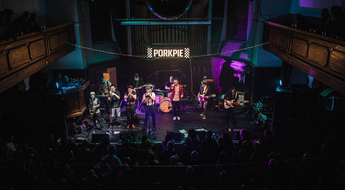 Ska band PorkPie performing live on stage